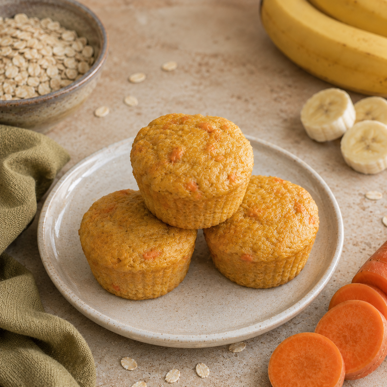 Cupcake AU AU Natural de Banana e cenoura